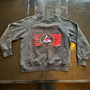 Young & Reckless Large Black and Red Crewneck Sweater Streetwear